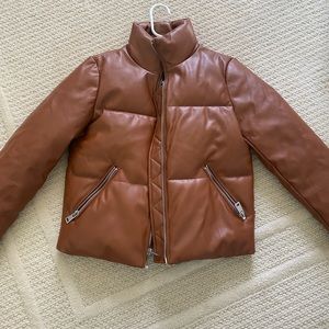 Levi’s leather puffer jacket